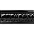 Jet Black Egg & Dart Moulding Ceramic Wall Tile 152x65mm