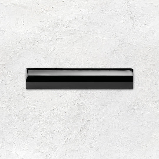 Jet Black External Corner Trim Ceramic Wall Tile 152x30mm - Gloss