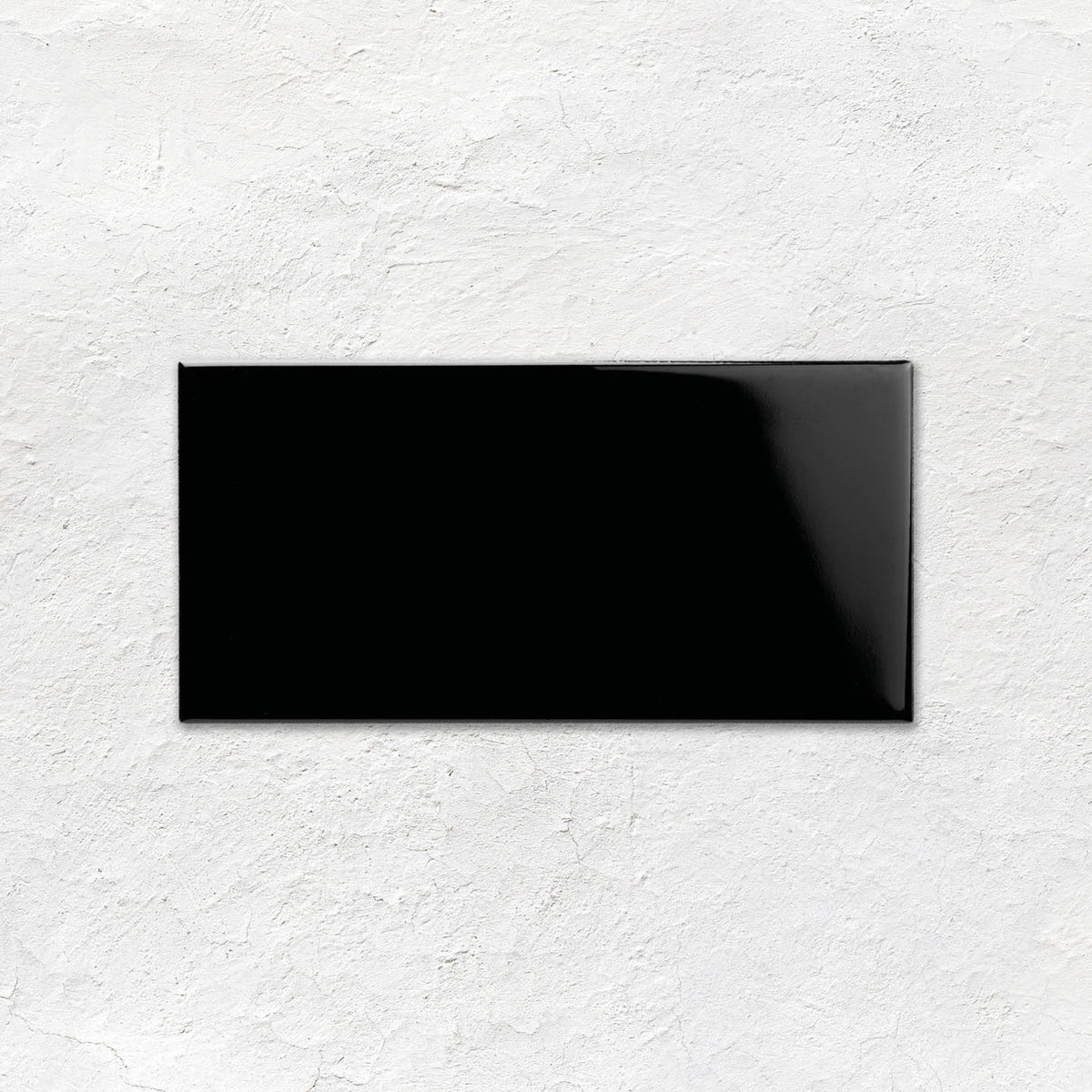 Jet Black Half Tile 152x76mm - Ceramic - Gloss