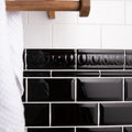 Jet Black Metro Bevelled Tile 150x75mm