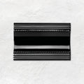 Jet Black Plain Cornice Ceramic Wall Tile 152x75mm