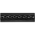 Jet Black Rope Moulding Ceramic Wall Tile 152x40mm