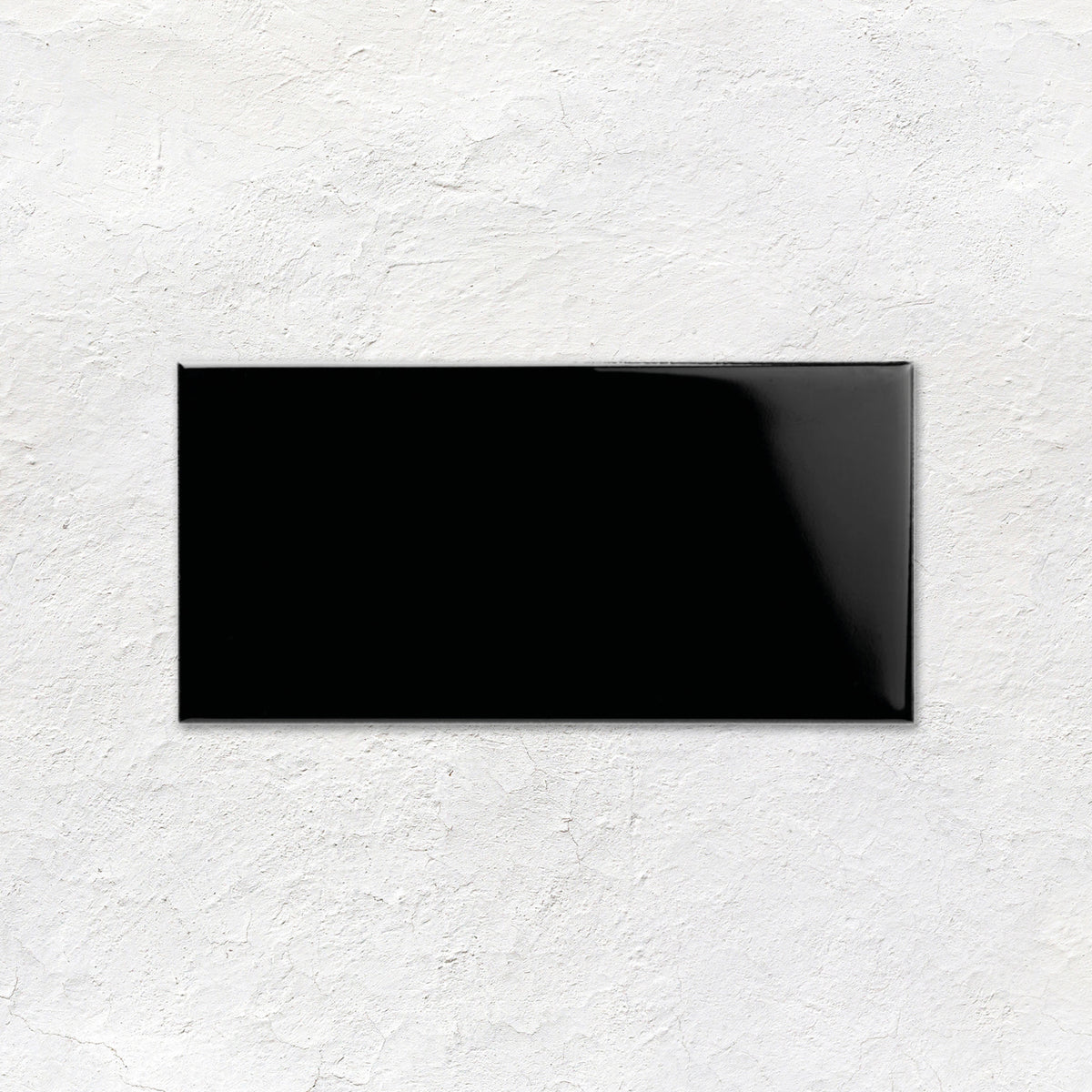 Jet Black Rounded Edge Short Ceramic Wall Tile