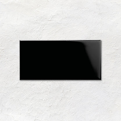 Jet Black Rounded Edge Short Ceramic Wall Tile