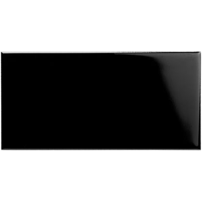 Jet Black Rounded Edge Short Ceramic Wall Tile