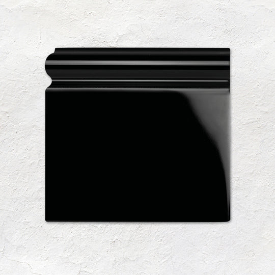 Jet Black Skirting Left Corner Ceramic Wall Tile