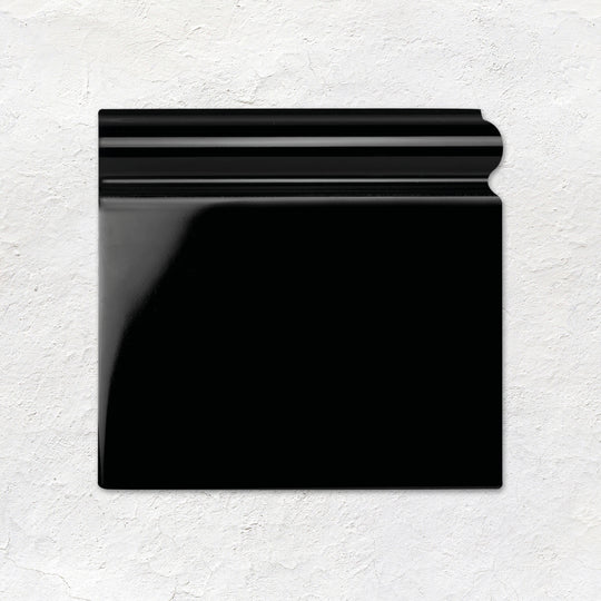 Jet Black Skirting Right Corner Ceramic Wall Tile