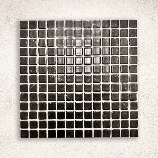 Karma Black Marble 33.3 x 33.3cm glass mosaic face