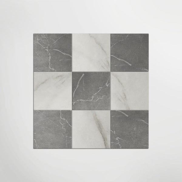 Bianco and Grigio Chequer Matt 30 x 30cm