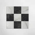Antique Marble Bianco and Nero Marquina Chequer Matt 30 x 30cm Wall & Floor Tile