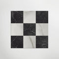 Antique Marble Bianco and Nero Marquina Chequer Matt 30 x 30cm Wall & Floor Tile in a room setting