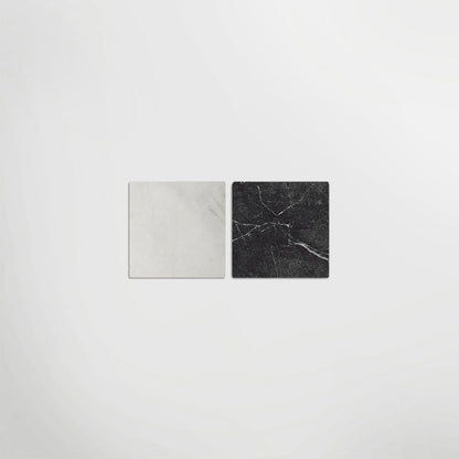 Antique Marble Bianco and Nero Marquina Chequer Matt 30 x 30cm Wall & Floor Tile