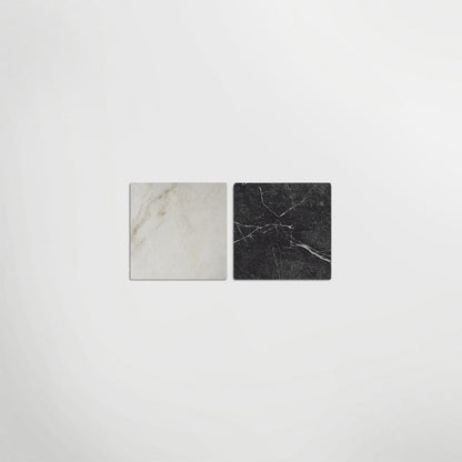 Antique Marble Calacatta Oro and Nero Marquina Chequer Marble Effect Porcelain. Matt 30 x 30cm Wall & Floor Tile