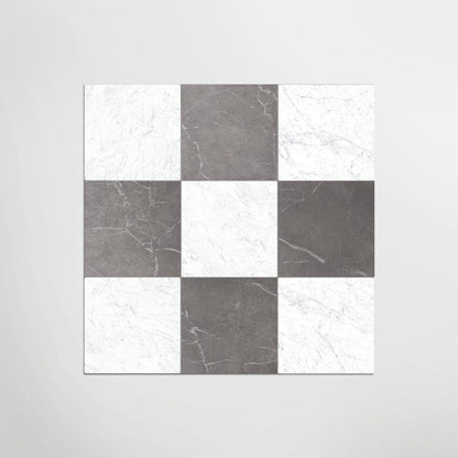 Antique Marble Grigio And Carrara Chequer Matt 30 x 30cm Wall & Floor Tile