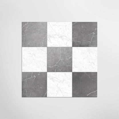 Antique Marble Grigio And Carrara Chequer Matt 30 x 30cm Wall & Floor Tile in a room setting