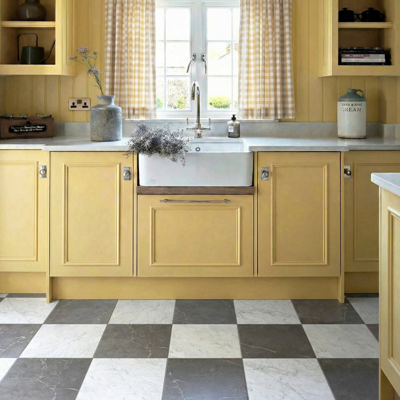 Antique Marble Grigio And Carrara Chequer Matt 30 x 30cm Wall & Floor Tile