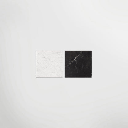 Antique Marble Nero Marquina And Carrara Chequer Matt 30 x 30cm Wall & Floor Tile