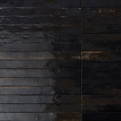 Arta Black Polished 5 x 45cm Wall Tile