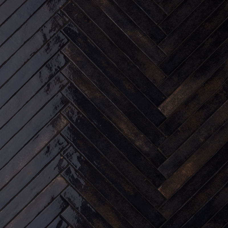 Arta Black Polished 5 x 45cm Wall Tile
