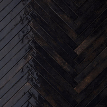 Arta Black Polished 5 x 45cm Wall Tile