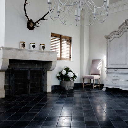 Belgian Mixed Distressed Matt 20 x 20cm Wall & Floor Tile in a room setting