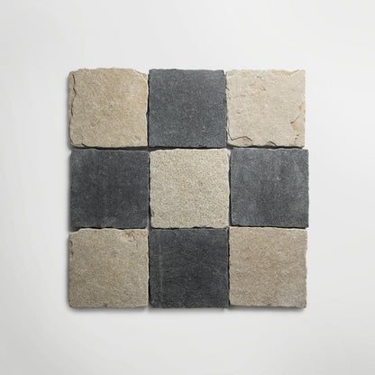 Bordeaux Argento Squares Tumbled 20 x 20cm Wall & Floor Tile