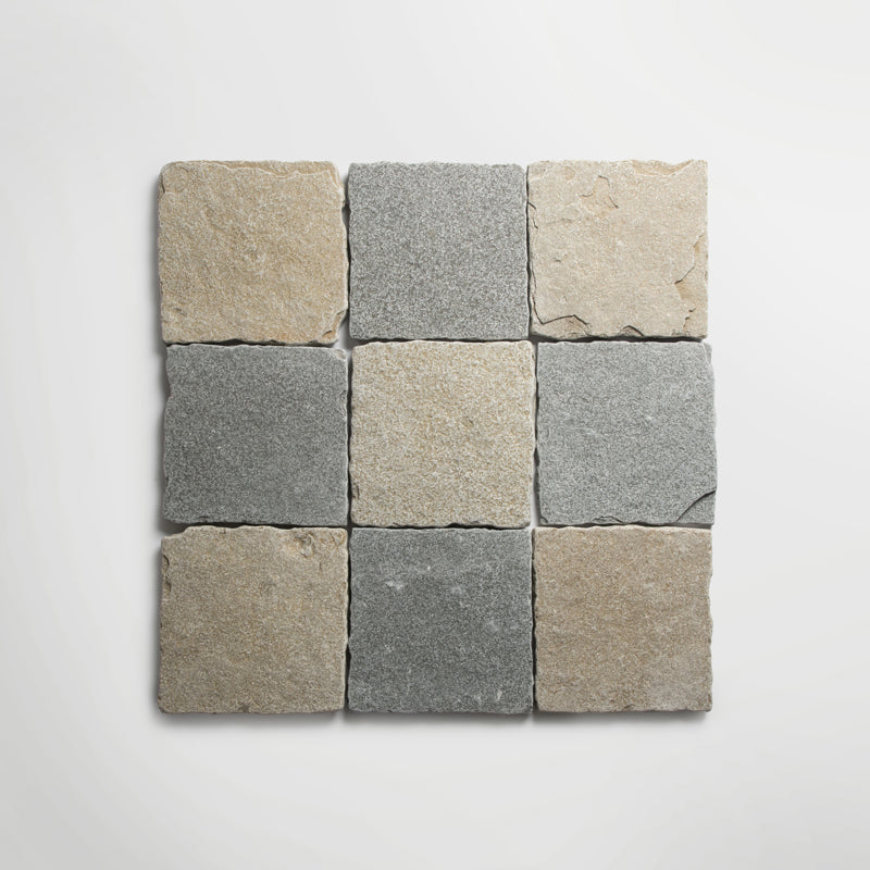 Bordeaux Argento Squares Tumbled 20 x 20cm Wall & Floor Tile