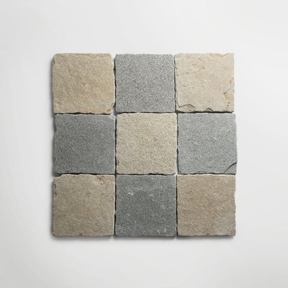 Bordeaux Argento Squares Tumbled 20 x 20cm Wall & Floor Tile