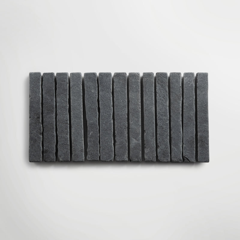 Bordeaux Black Soldier Course Tumbled 40 x 20cm Wall & Floor Tile in a room setting