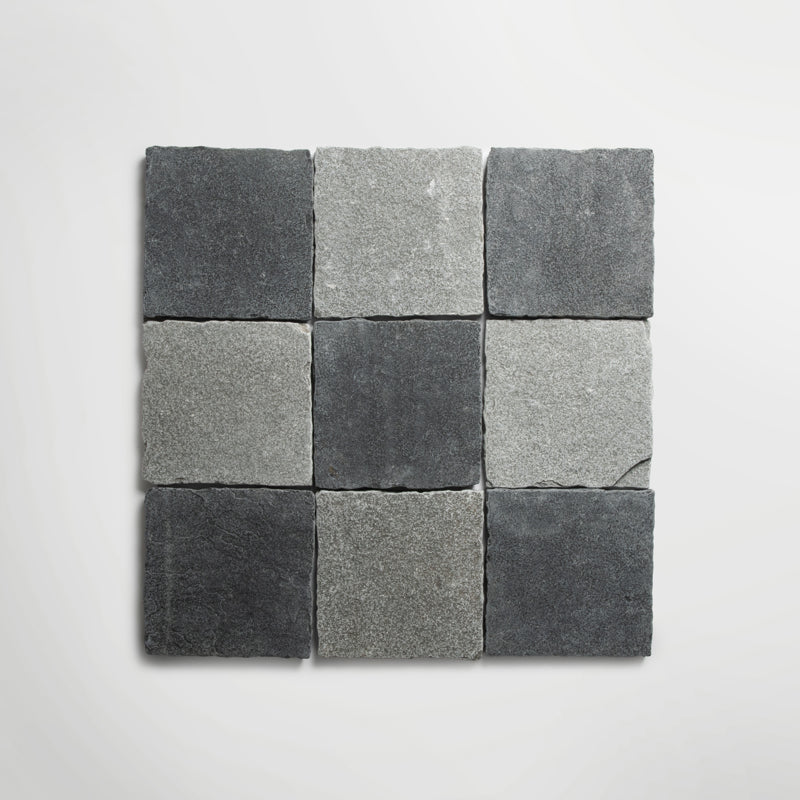 Bordeaux Black Squares Tumbled 20 x 20cm Wall & Floor Tile
