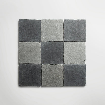 Bordeaux Black Squares Tumbled 20 x 20cm Wall & Floor Tile