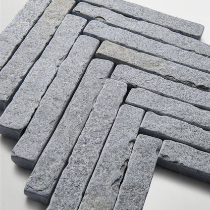 Bordeaux Blue Herringbone Tumbled 33.5 x 29cm Wall & Floor Tile