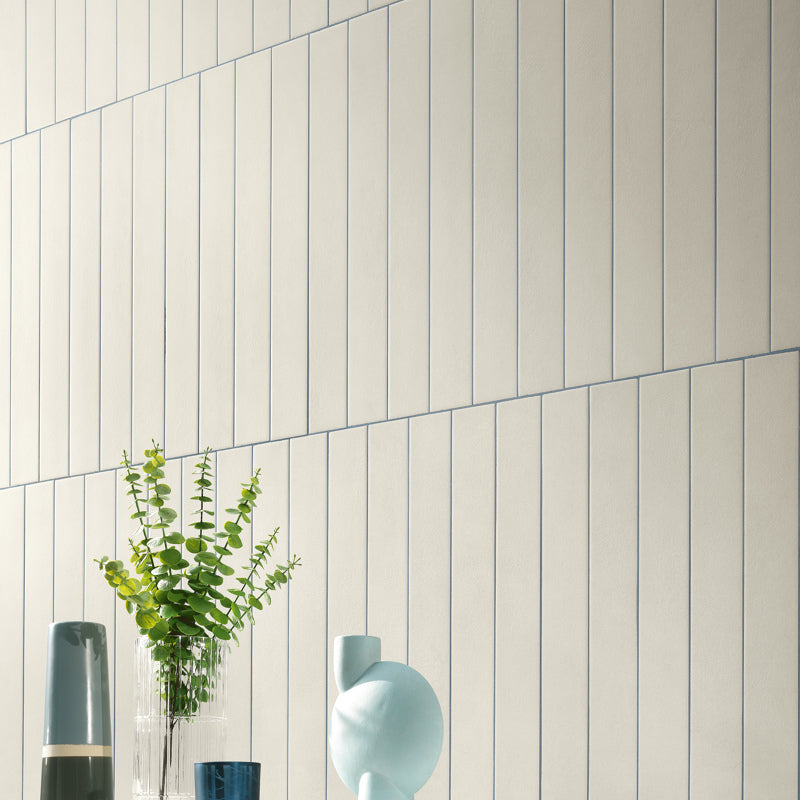 Brio Chalk Matt 7.5 x 60cm Wall & Floor Tile in a room setting