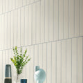 Brio Chalk Matt 7.5 x 60cm Wall & Floor Tile in a room setting