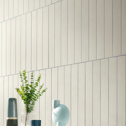 Brio Chalk Matt 7.5 x 60cm Wall & Floor Tile in a room setting