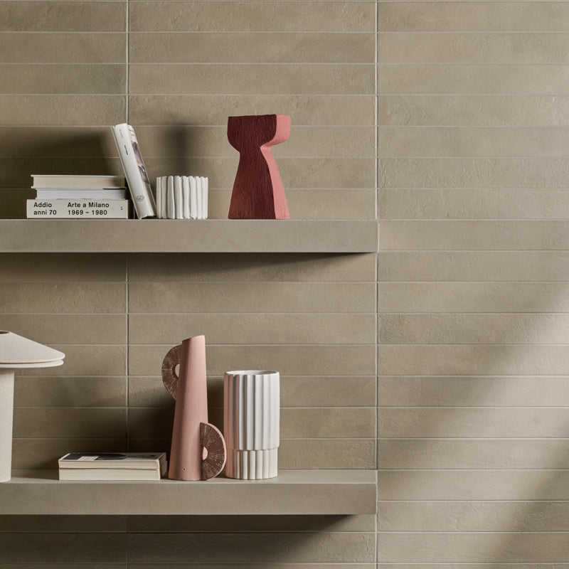 Calcetta Pebble Matt 7.5 x 60cm Wall & Floor Tile in a room setting