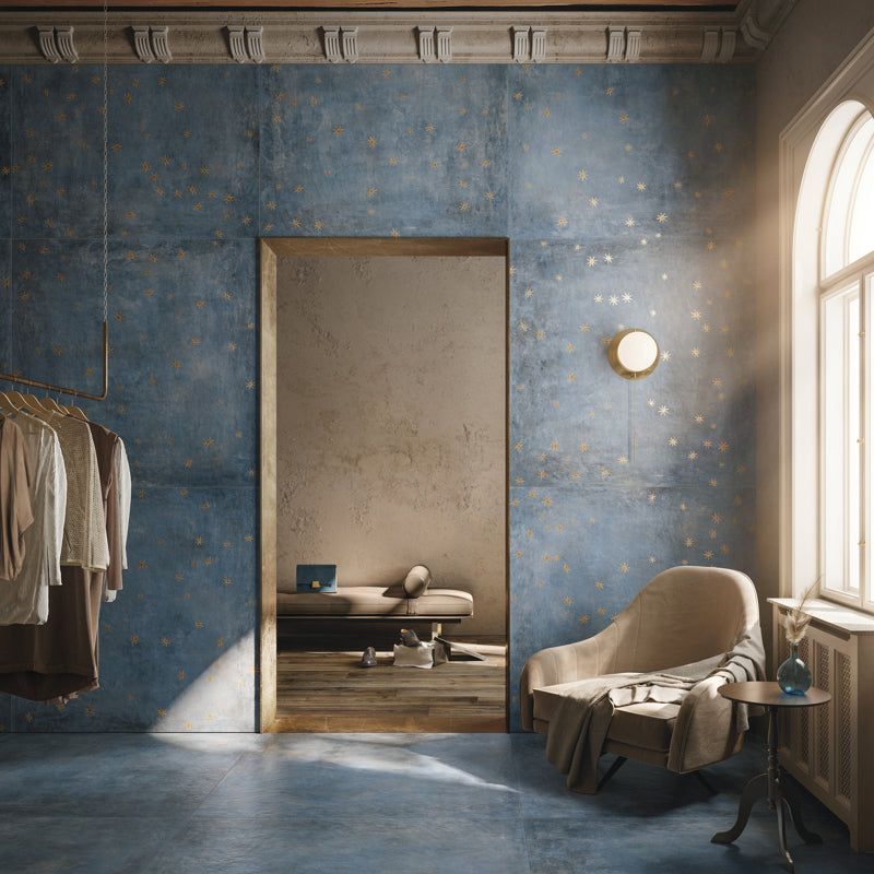 Celestial Matt 120 x 120cm Wall & Floor Tile in a room setting