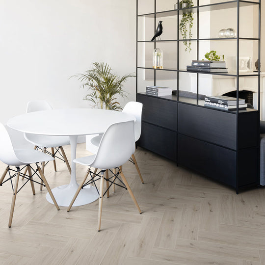 Chianti White Herringbone Matt 60 x 15cm Wall & Floor Tile