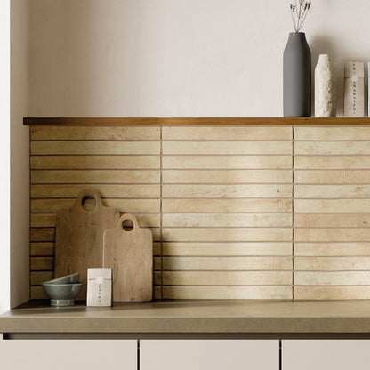 Chiswick Sand Matt 5 x 45cm Wall & Floor Tile in a room setting