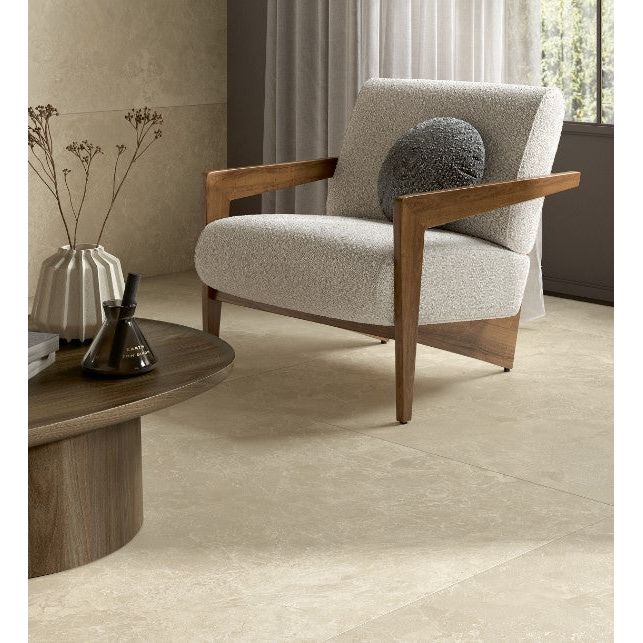 Cosmo Crema Matt 60 x 60cm Wall & Floor Tile in a room setting