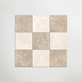 Cosmo Crema and Taupe Chequer Matt 30 x 30cm Wall & Floor Tile