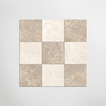 Cosmo Crema and Taupe Chequer Matt 30 x 30cm Wall & Floor Tile