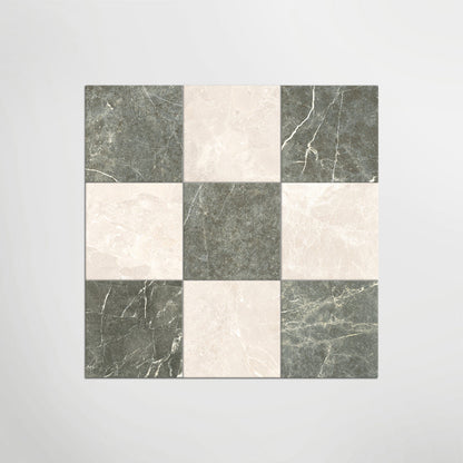 Cosmo Crema and Verde Chequer Matt 30 x 30cm Wall & Floor Tile