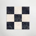 Cosmo Nero and Crema Chequer Matt 30 x 30cm Wall & Floor Tile in a room setting