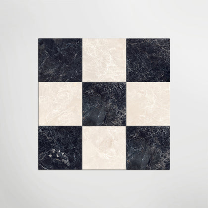 Nero and Crema Chequer Matt 30 x 30cm