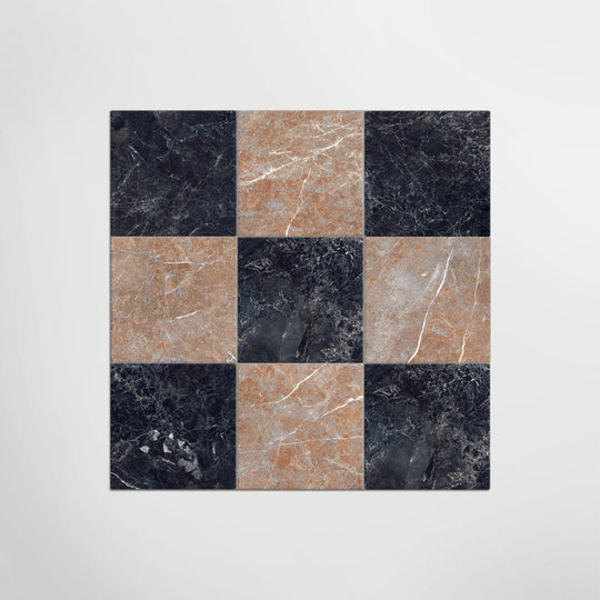 Cosmo Nero and Rosso Chequer Matt 30 x 30cm Wall & Floor Tile