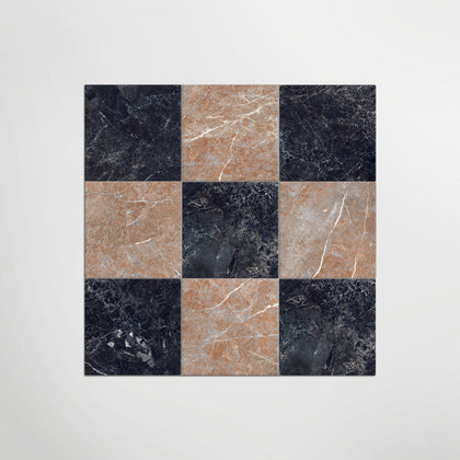 Nero and Rosso Chequer Matt 30 x 30cm