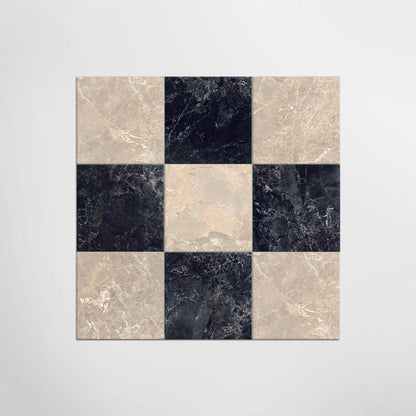 Cosmo Nero and Taupe Chequer Matt 30 x 30cm Wall & Floor Tile