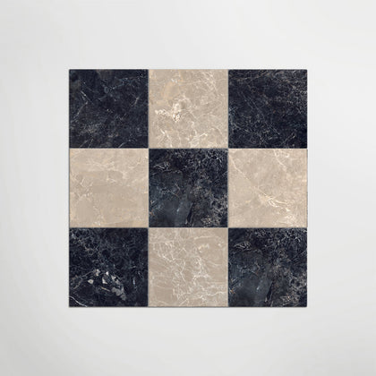 Nero and Taupe Chequer Matt 30 x 30cm