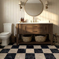 Cosmo Nero and Taupe Chequer Matt 30 x 30cm Wall & Floor Tile